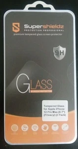 2 Pack Supershieldz Tempered Glass Screen Protector iPhone 12 Pro Max (6.7 Inch) - Photo 1 sur 2