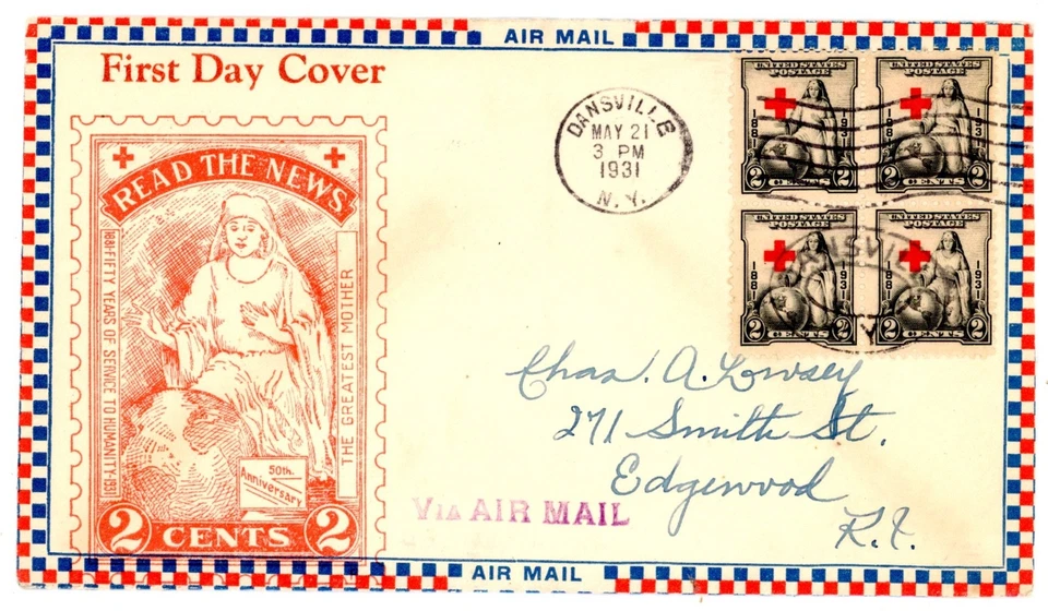 UNITED STATES-1st Day Cover  Block of 4 Scott #702 with Rossler Cachet - Image 1 of 1