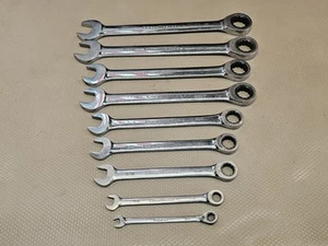 GEARWRENCH 9 PC SAE 1 inch 5/16 COMBINATION RATCHETING WRENCH SET Old Style - Picture 1 of 11