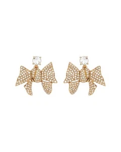 Oscar De La Renta Pavé Bow Earrings Women's - Picture 1 of 1