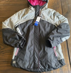 Gerry Still Zip Hooded Girls L 14-16 Winter Coat Black Pink - Picture 1 of 9