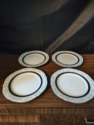noritake Essex platinum salad plates Set Of Four 9inch  - image 1 of 4