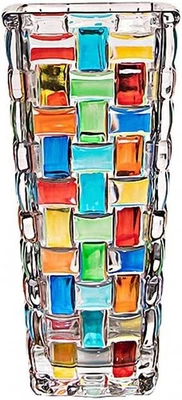 Hand Painted Colorful Woven Crystal Vase - 19.5CM, Round, Multicolor,...  - Image 1 of 4