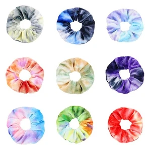 Hot Sale Korean Tie Dye Hair Bands 20 Colors Variable Length Non-Regular Hair - Picture 1 of 32