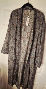 Raj Boho Sheer Deep Blue Floral Duster, Women's OSFM - Picture 1 of 6