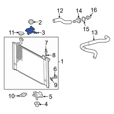 For Toyota Prius 2004-2009 Toyota 1650621020 Radiator Mount Bracket Foto 1 de 2