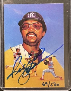 Tarjeta de coleccionista Reggie Jackson 1984 autógrafo 69/500 - Imagen 1 de 2