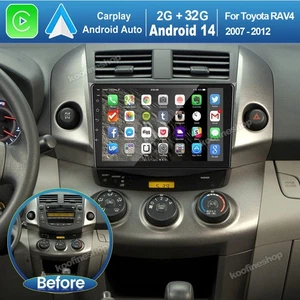 ﻿ For Toyota RAV4 2007-2012 Car Stereo Radio Android 13 Carplay GPS Player +CAM - Picture 1 of 11