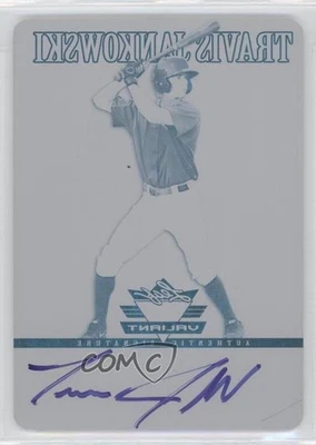 2012 Leaf Valiant Printing Plate Black 1/1 Travis Jankowski #VA-TJ1 Auto 0t3 - Image 1 of 3