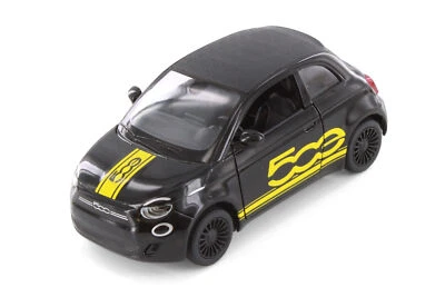 FIAT 500E EDICIÓN LIBREA NEGRO 1/28 COCHE FUNDIDO A PRESIÓN KINSMART 5440DF Foto 1 de 2
