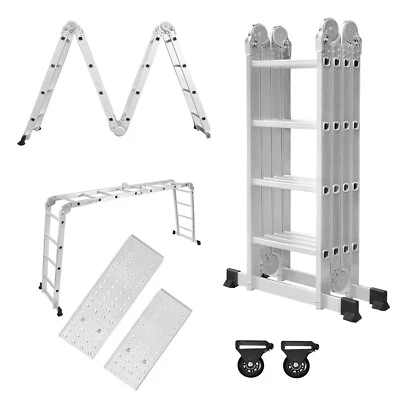 Mehrzweckleiter Multifunktionsleiter Leitergerüst Leiter 6 in 1 Alu Stehleiter - Bild 1 von 4