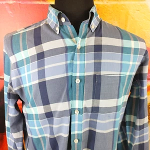 J. Crew Shirt Mens Medium Button Up Blue Plaid Long Sleeve Casual - Picture 1 of 10