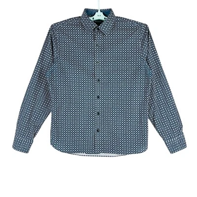 Van Heusen Men's Navy Floral Print Button-Up Shirt Size M 15-15.5 Long Sleeve - Image 1 of 4