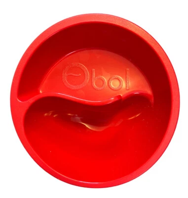 Obol Red Divided Bowl- No Soggy Cereal Breakfast Salsa Chips Soup Crackers - Image 1 of 3