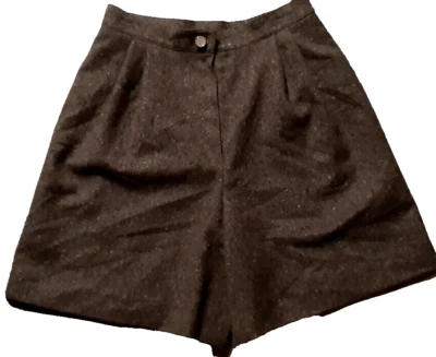 Vintage KRIZIA Gray-Brown Lana Wool Women Casual Bermuda Shorts Pockets Size 44 Foto 1 de 4