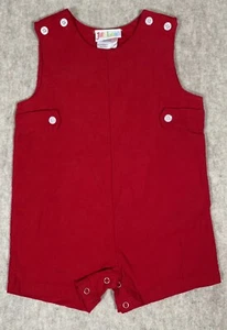 Jelly Bean Size 24 Months Red Corduroy Romper Jon Jon New - Picture 1 of 7