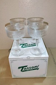 Set 4 Coppe Bicchieri Di Vetro Pubblicitari Tassoni Dal 1793 Ultimi Rimasti - Picture 1 of 14