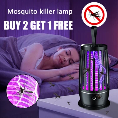 Electric Mosquito Killer Lamp Rechargeable Zapper Bug Fly Insect Trap UV Light-