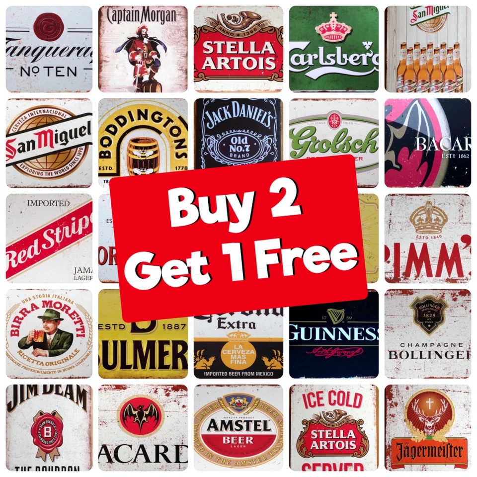 Insegna Metallo Vintage Retro Pub Home Bar Uomo Grotta Garage Capannone Poster Birra Insegna Latta