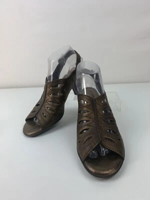 NURTURE PENELOPE SLINGBACK НАСОСЫ С ОТКРЫТЫМ НОСКОМ ПРЯЖКА РАЗМЕР 8 М ЛАЗЕРКУТ БРОНЗОВО-КОРИЧНЕВЫЙ - Изображение 1 из 4