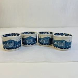 Vintage Villeroy & Boch Blue Castle 4er Set kleine Eierbecher schwer zu finden - Bild 1 von 4