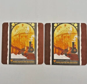 Disney Paper Coasters Poster Art 2013 Vintage Disney Railroad Jon Bishop 2pc DL - Imagen 1 de 7