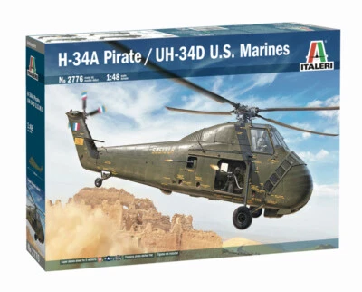 H-34a Pirate / Uh-34d U.S. Marines Helicopter Elicottero 1:48 Plastic Model Kit - Immagine 1 di 4