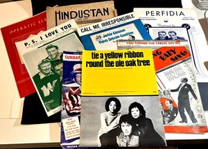 SHEET MUSIC LOT YELLOW RIBBON DAWN J. GLEASON CROSBY JESUS SUPERSTAR WEAVERS++++ - Picture 1 of 11