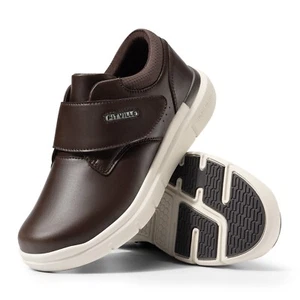 FitVille Men's Diabetic Shoes Leather Extra Wide Walking Shoes Edema Recovery - Picture 1 of 46