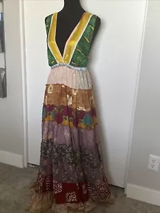 Lola P Womens Medium Multi Color Boho Tiered Maxi Dress Size Medium - Picture 1 of 8