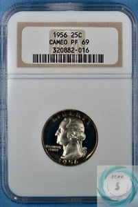 1956 Washington Quarter NGC PF 69 CAMEO - Toned & Frosted Near Perfect - Picture 1 of 12
