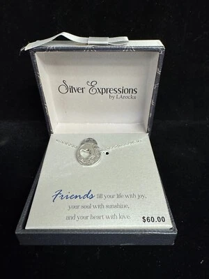 Collar Kohl's Silver Expressions by LArocks Friends 18" corazón amor alegría -JW1325 Foto 1 de 4