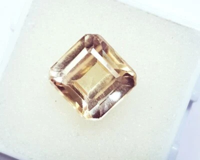 Piedras preciosas sueltas topacio limón natural corte cuadrado 6,30 quilates certificado con regalo gratis Foto 1 de 4