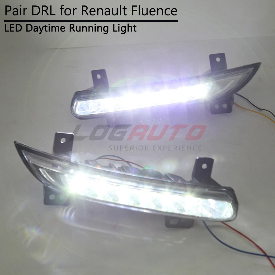 For Renault Fluence 2014 2015 2016 LED Daytime Running Light DRL Fog Lamp Clear - Image 1 of 4