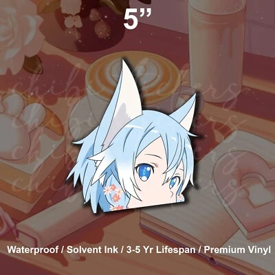 Asuna Yuuki Asada Shino Sword Art Online Anime Peeker Vinyl Sticker Waterproof - Image 1 of 2