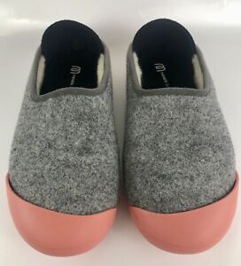 Mahabis Classic Wool Gray Removable Bottom Slippers Pink Woman's Sz US 7 EU 38