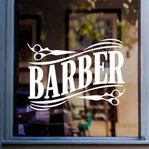 Barber Window Sticker Barbers Hairdresser Salon Shop Vinyl Decal - Picture 1 of 11