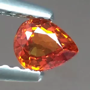 Piedras preciosas genuinas sueltas de zafiro natural rojo naranja pera de 0,48 quilates - Imagen 1 de 3