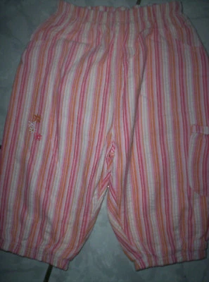 Leichte "C&A" Thermo-Hose, orange-weiß-gestreift Gr.74 - Bild 1 von 2