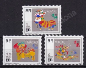 MACAO MACAU MNH MINT STAMP SET 1992 CHINESE LION DRAGON DANCES SG 776-778 - Picture 1 of 1