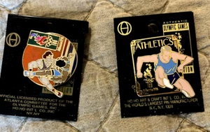 NOS Vintage 2er Set Olympische Spiele 1996 Anstecknadeln auf Originalkarten - Bild 1 von 5