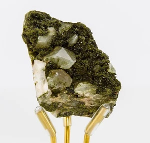 Green Epidote and Quartz Crystal Cluster Hakkari Turkey 58mm 64g H2092 - Picture 1 of 12