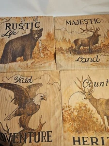 Rustic Set Of 4 Pillow Covers Cabin, Lake, Lodge, Hunting W/Hidden Zippers - Picture 1 of 23