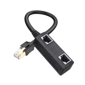 1 to 2 Female Port Ethernet Cable Splitter Connector Adapter for Cat 8 Cat 7 - Afbeelding 1 van 12