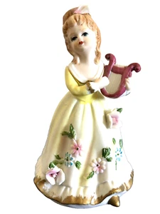 Vintage Porcelain Rotating Music Box Girl Doll Porcelain Figurine Waltz Tune 7" - Picture 1 of 6