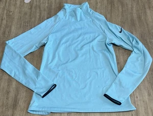 Nike Pro Laufjacke Damen Large Reißverschluss Stehkragen Dri-Fit Performance blau - Bild 1 von 15