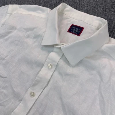 UNTUCKit Wrinkle-Resistant 100% Linen Short-Sleeve Cameron Shirt Men's 3XL White - Image 1 of 4