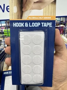 40x Ø20mm Selbstklebendes Klettband – Weiß Starker Halt  für leichte Gegenstände - Bild 1 von 2