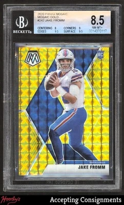 2020 Panini Mosaic Mosaic Gold #242 Jake Fromm RC Rookie 03/10 BGS 8.5 NM-MT+ - Image 1 of 2