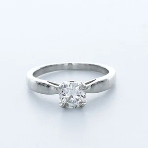 1.03ctw H SI1 Round Brilliant Natural Certified Diamonds Platinum Accent Ring - Picture 1 of 18